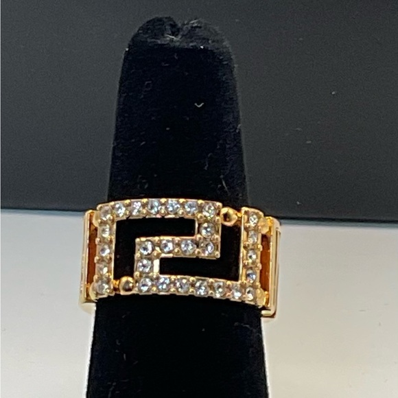 Versace Gold Crystal Embellished Ring - Picture 6 of 10